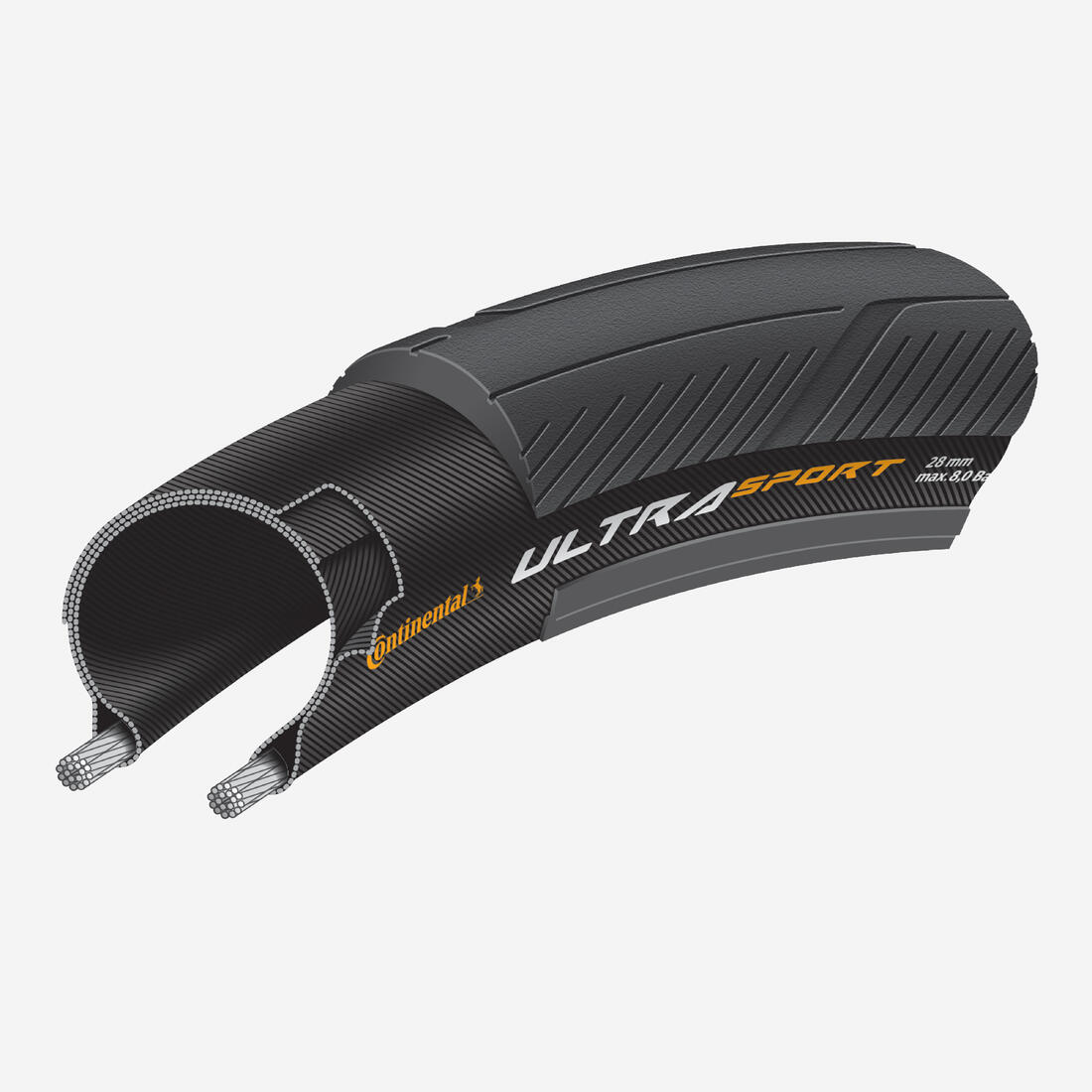 Pneu vélo route tringle souple - Continental Ultra Sport III 700x25 noir