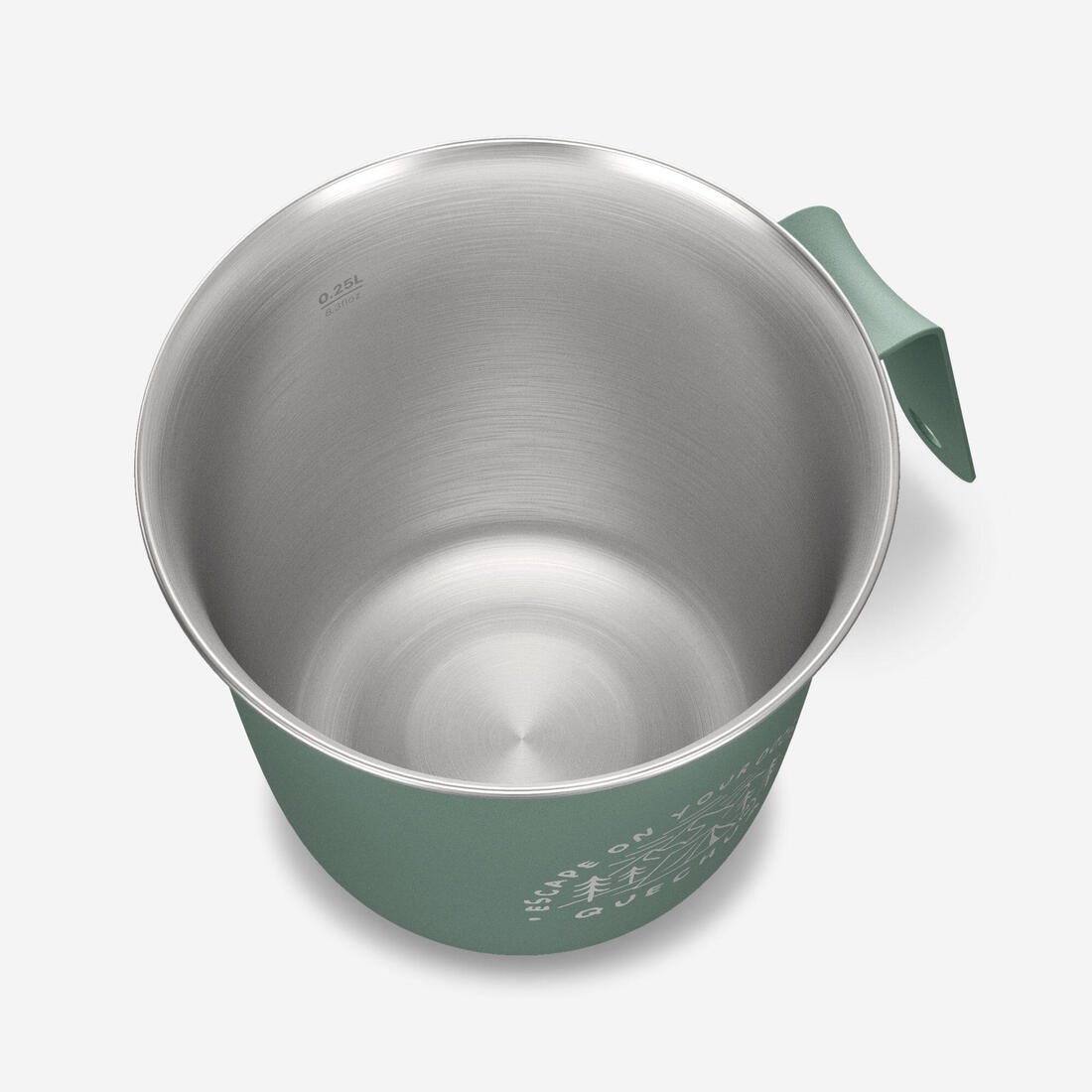 Tasse 500 acier inoxydable 0,3L, pour le camping et la randonnée - Verte.