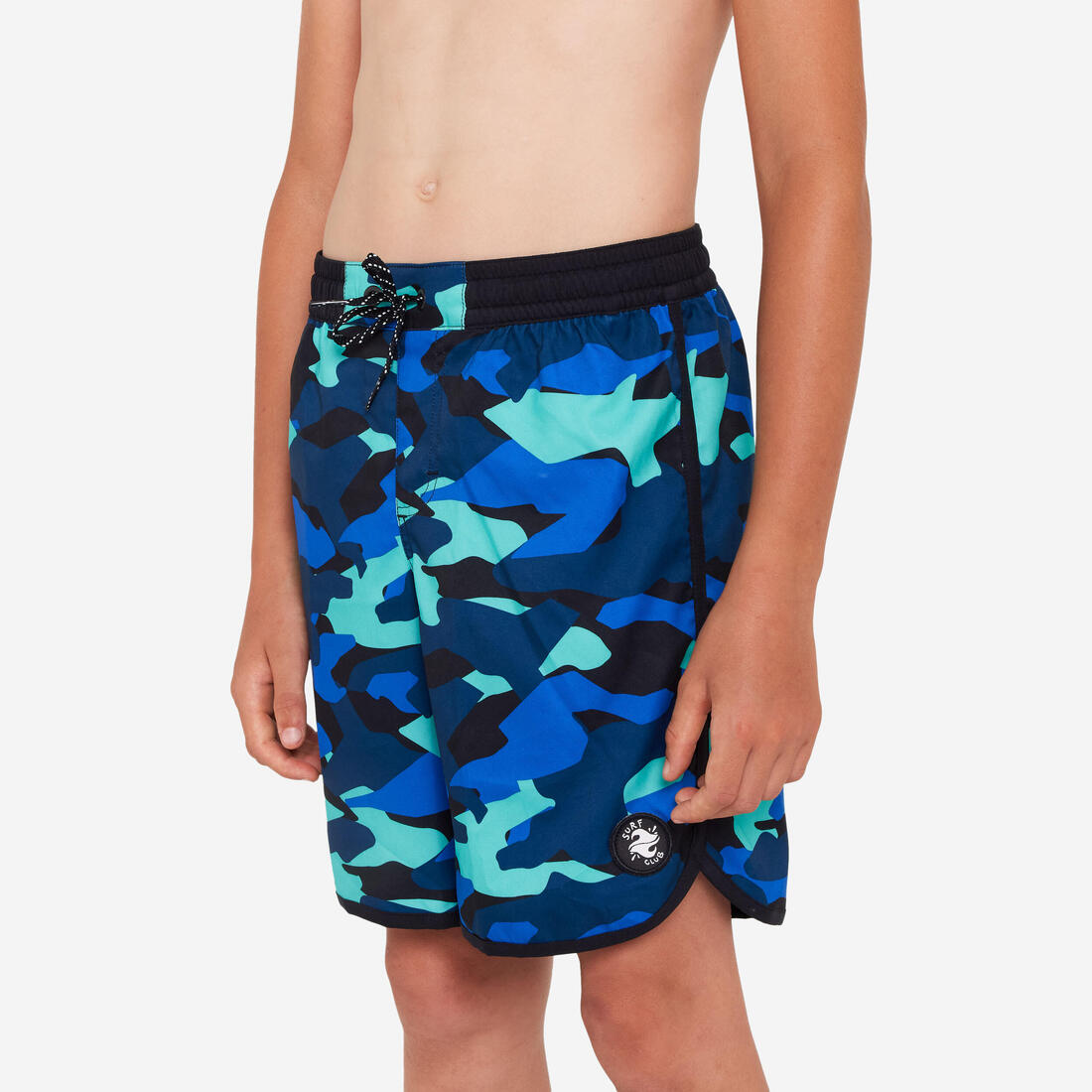 SHORT DE BAIN 500 BLEU CAMO