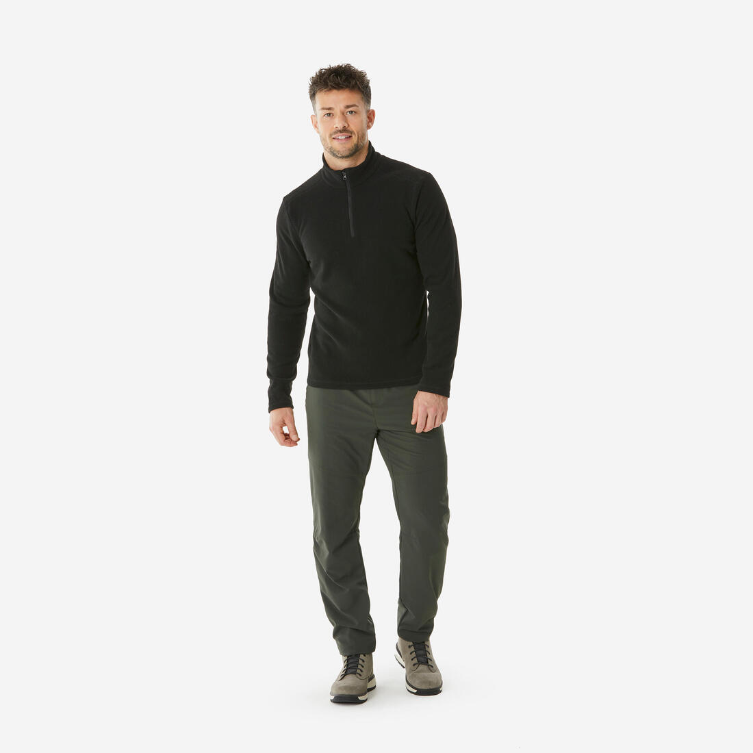 Polaire de randonnée montagne homme, MH100 demi zip