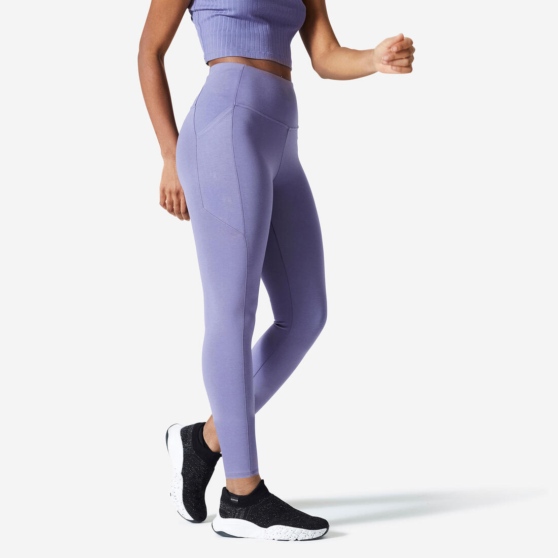 Legging de fitness taille haute femme – violet lavande