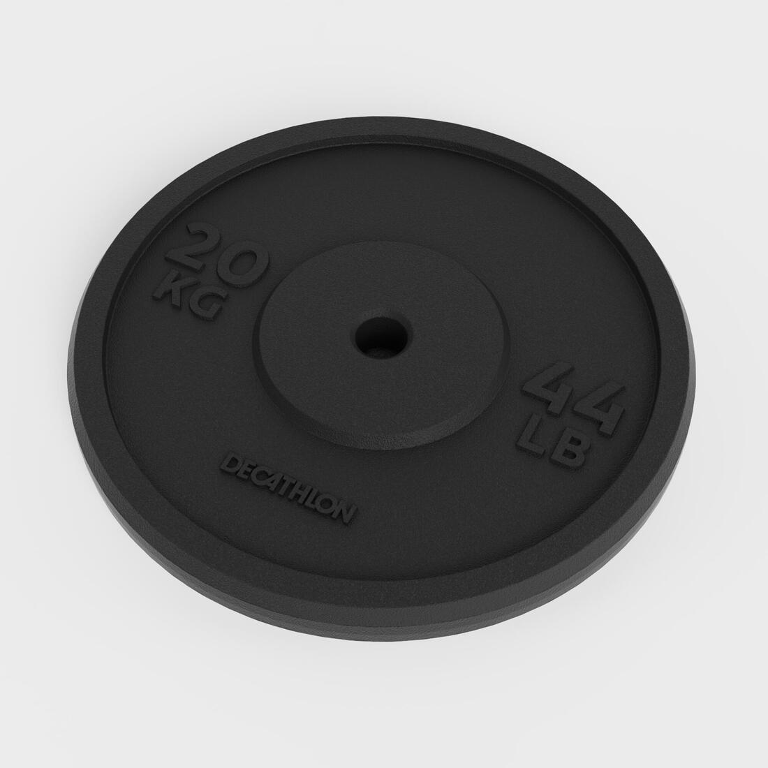 Disque de musculation fonte 20kg 28mm, disque de fonte en partie recyclée