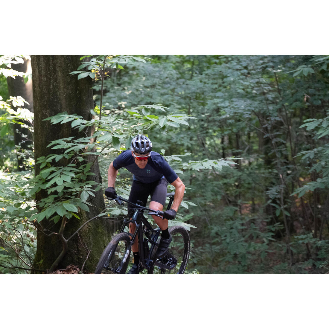 Vélo VTT CROSS COUNTRY RACE 100 S cadre aluminium Bleu