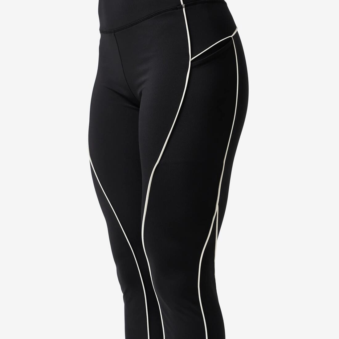 Legging taille haute femme, noir et