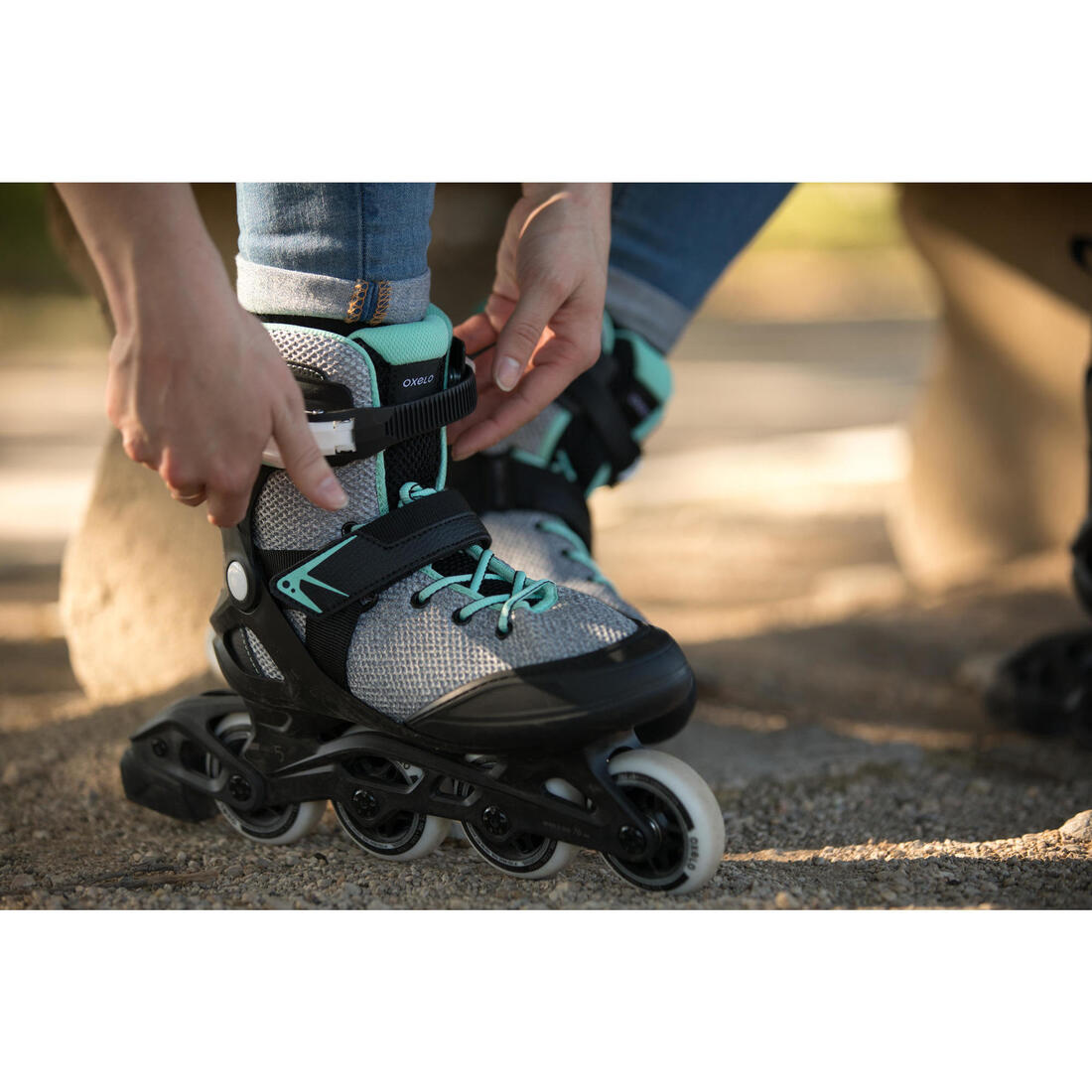 Roller fitness femme FIT100 gris peppermint