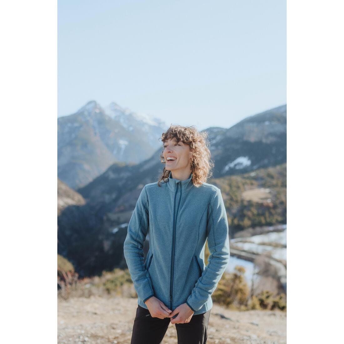 Polaire de randonnée montagne femme, MH100 full zip