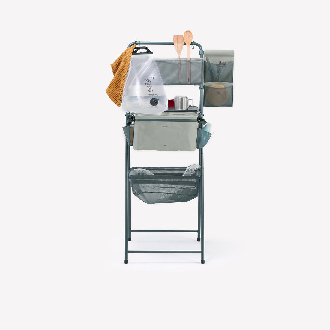 Meuble evier de camping, avec réservoir pour eaux grises et multiples rangements
