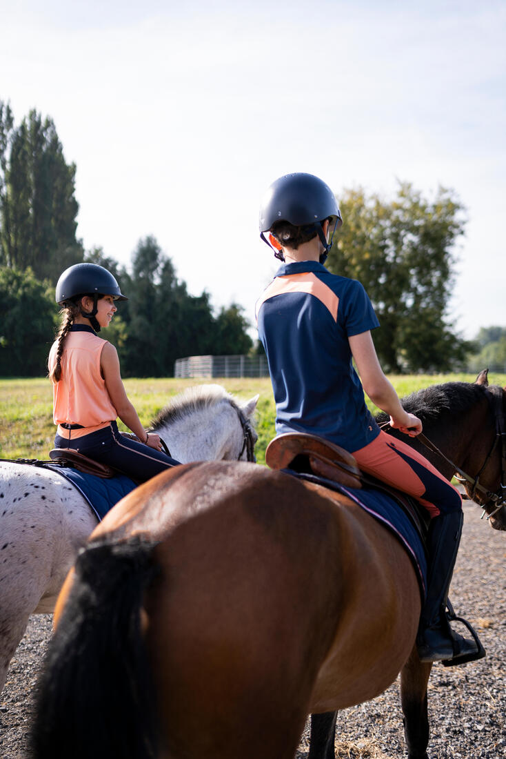 Polo équitation manches courtes léger mesh Enfant - 500