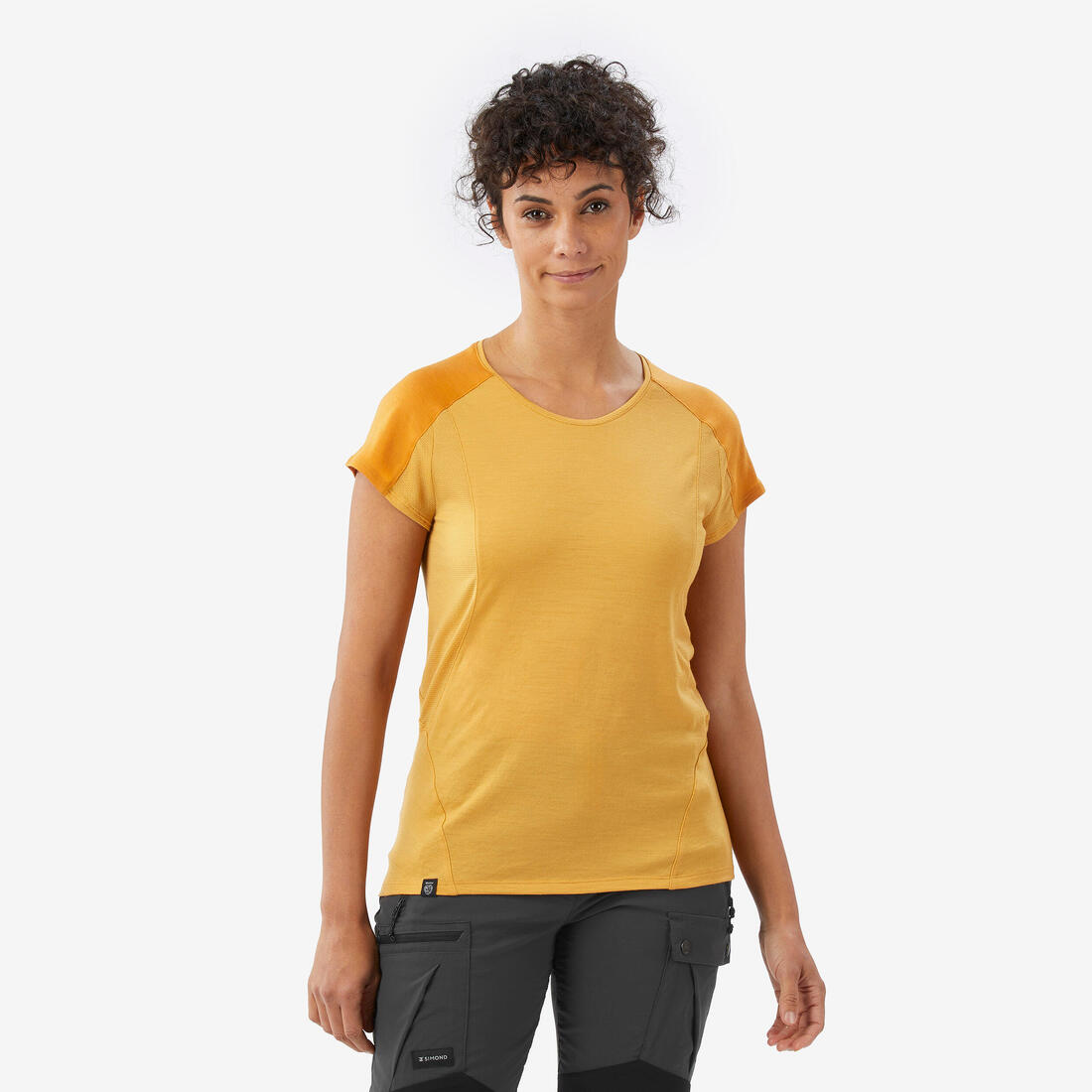 T-shirt de trek manches courtes en laine mérinos - Femme - MT500