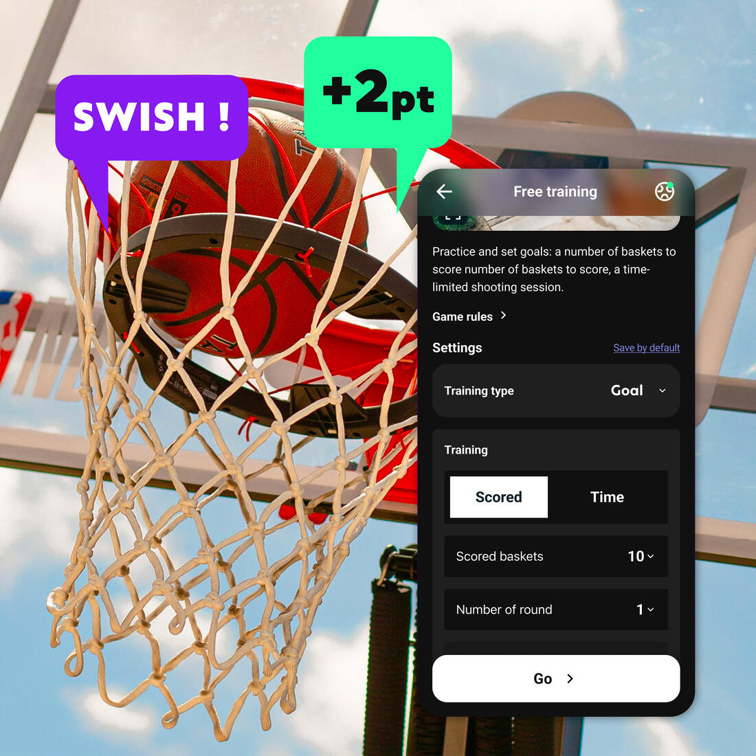 Arceau connecté de basketball avec mini-jeux - Decathlon Basketball Play