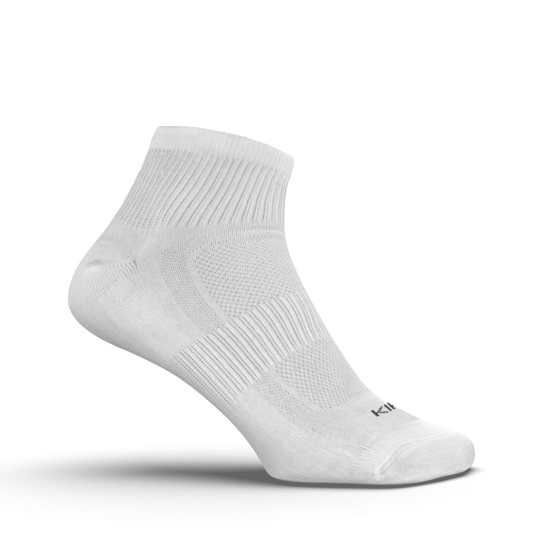 Lot de 3 paires de chaussettes de running adultes, KIPRUN Essential blanches