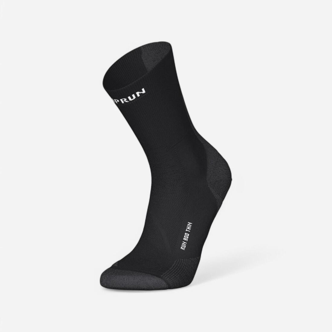 Chaussettes de running KIPRUN run900 fines mi-mollet noires
