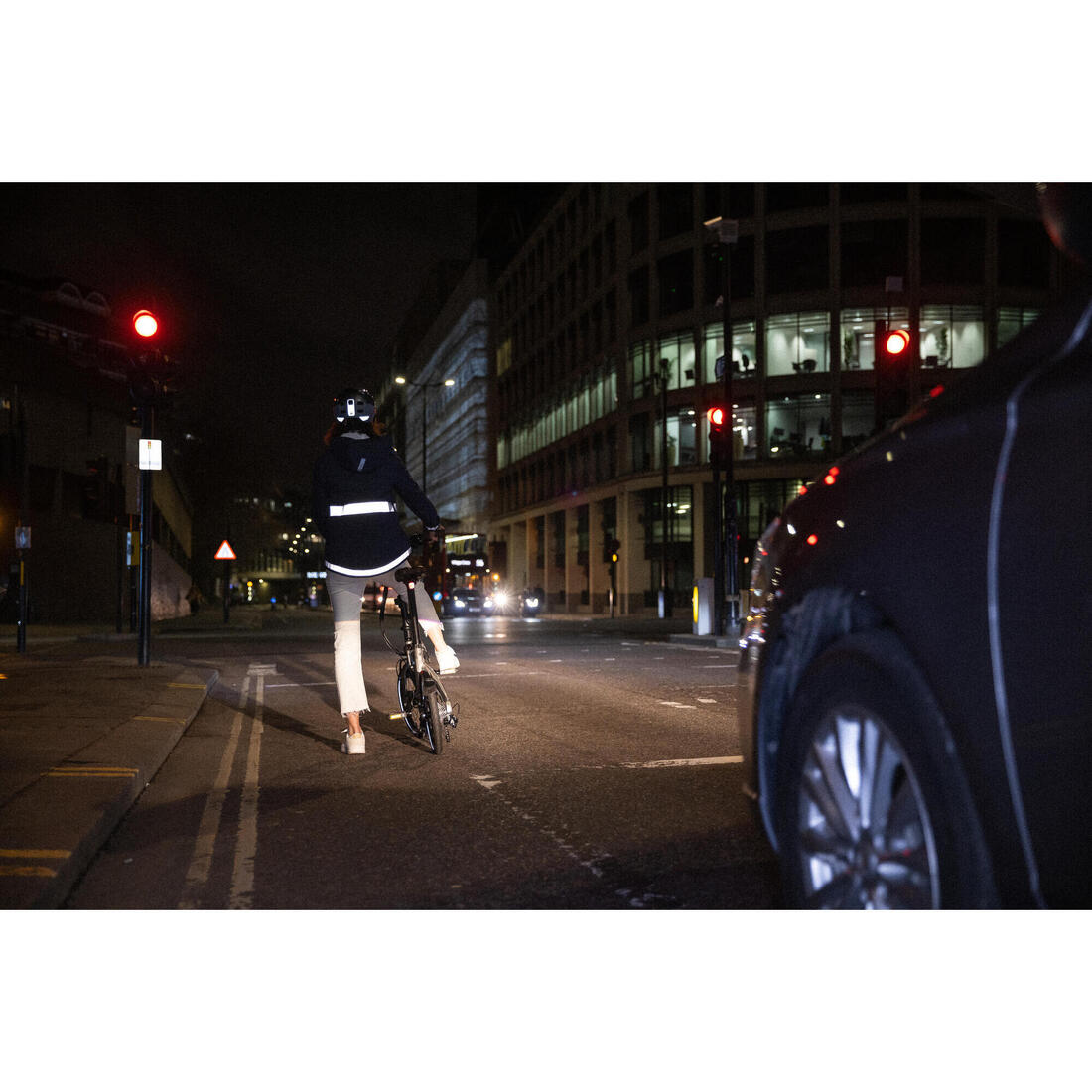 VESTE PLUIE VELO VILLE VISIBILITE NUIT 540 FEMME BLEU MARINE
