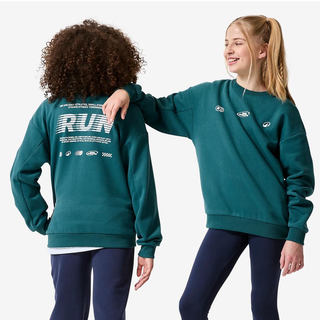 Sweat col rond imprimé en molleton chaud enfant