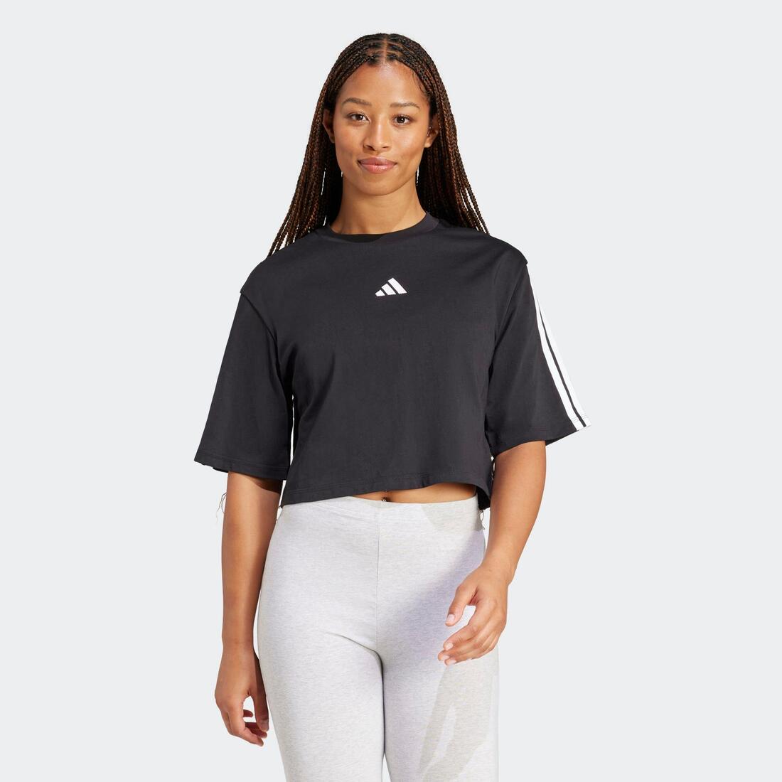 T-shirt de fitness femme, noir