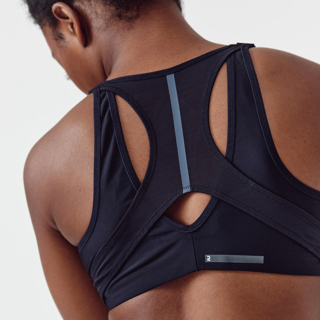 Brassière zippée double maintien fort Femme, Noir – 8736841