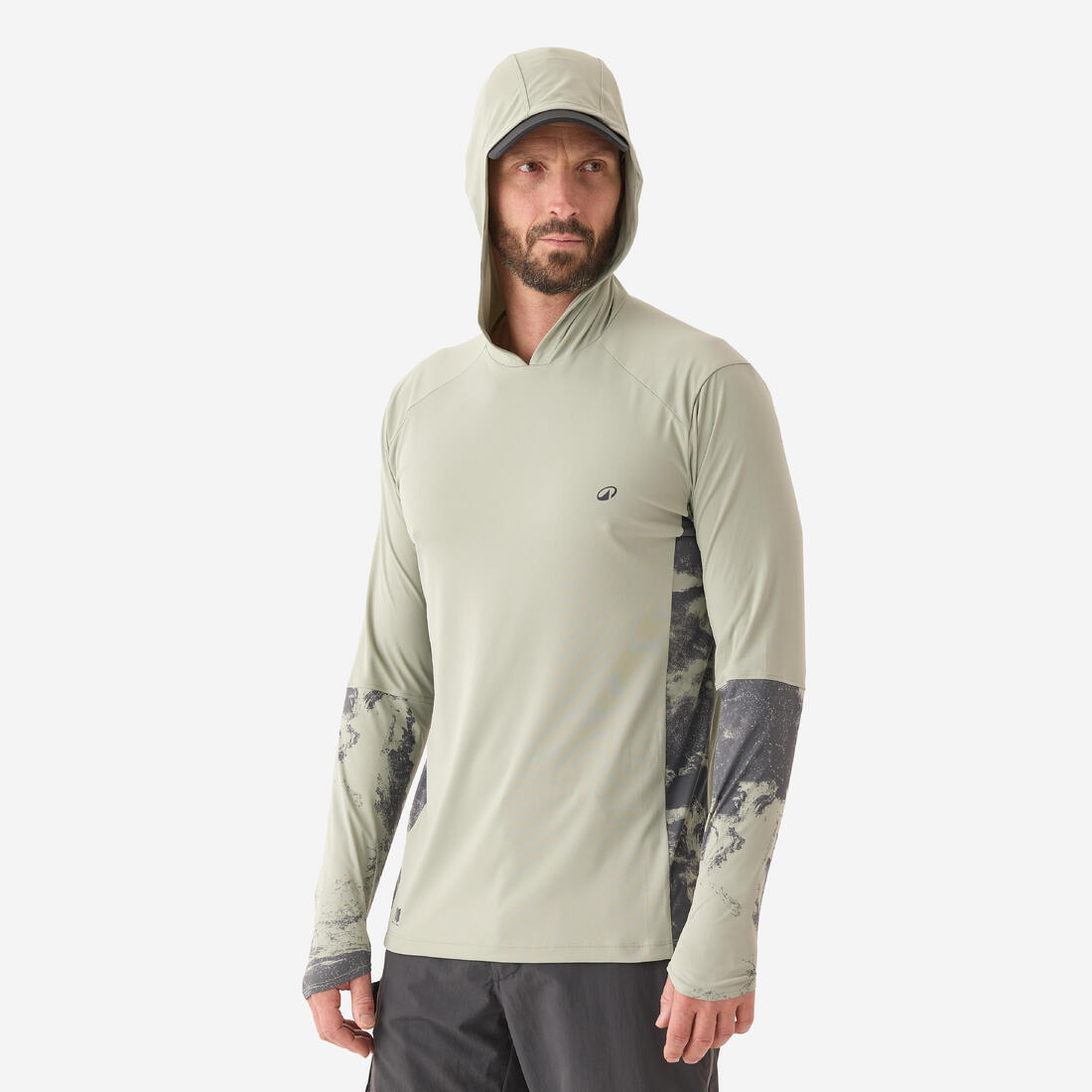 Tee-shirt de pêche anti-uv 500 capuche