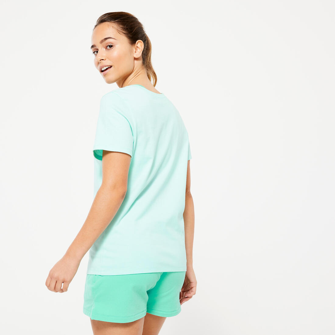 Tee-shirt en coton col rond femme