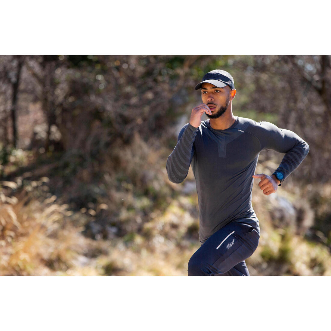 T-shirt de running manches longues slim Homme - KIPRUN Run 500 Sans couture