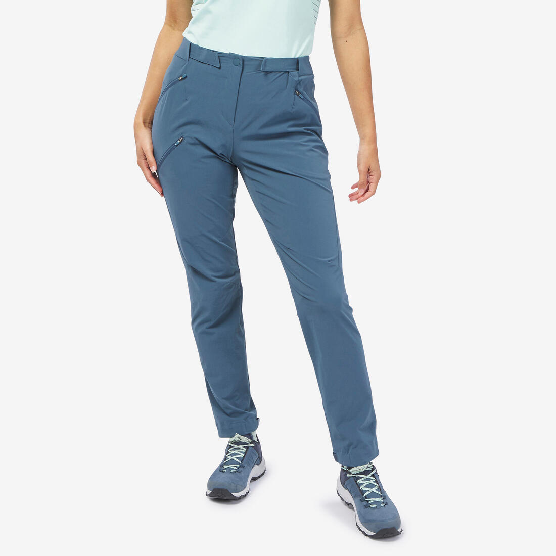 Pantalon de randonnée montagne - MH500 - Femme – bleu ouragan