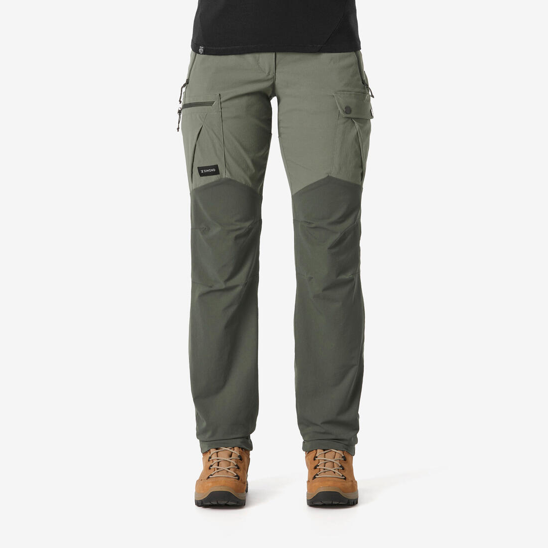 Pantalon résistant de trek montagne - MT500 beige - Femme v2 – vert Kaki cendré
