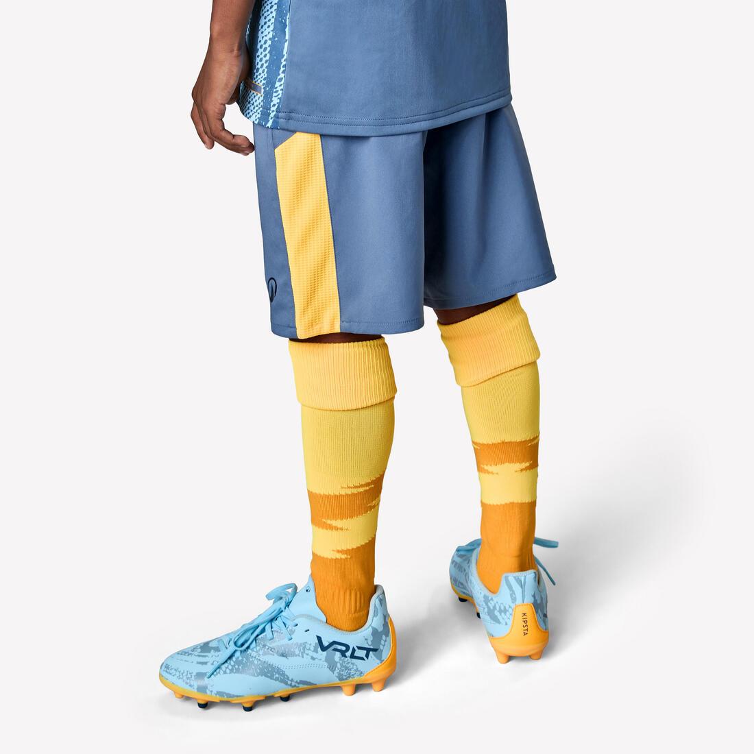 SHORT DE FOOTBALL ENFANT VIRALTO KIDS GRIS BANDE