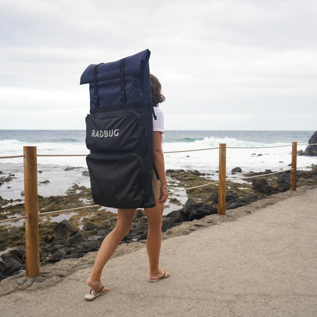 Housse double Bodyboard 500 QUIVER noir bleu