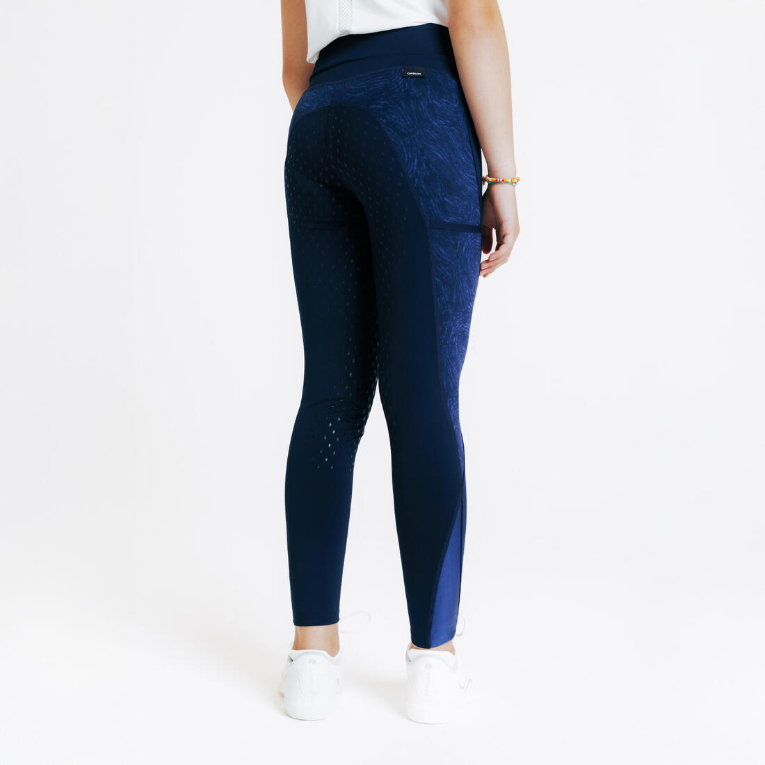 Legging équitation fullgrip Enfant - 500 marine print