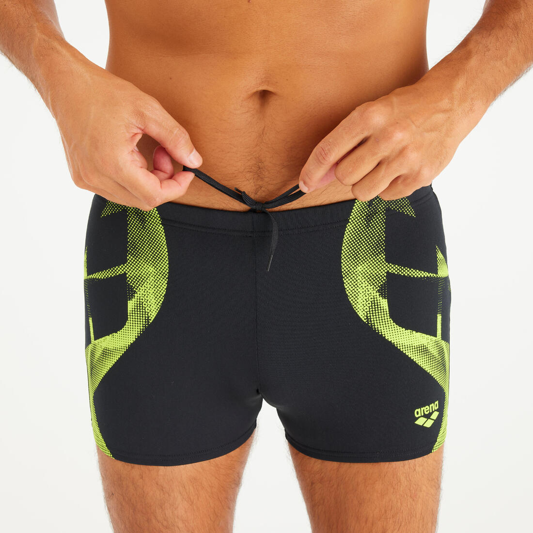 Maillot boxer de bain natation Homme - Arena noir artic vert
