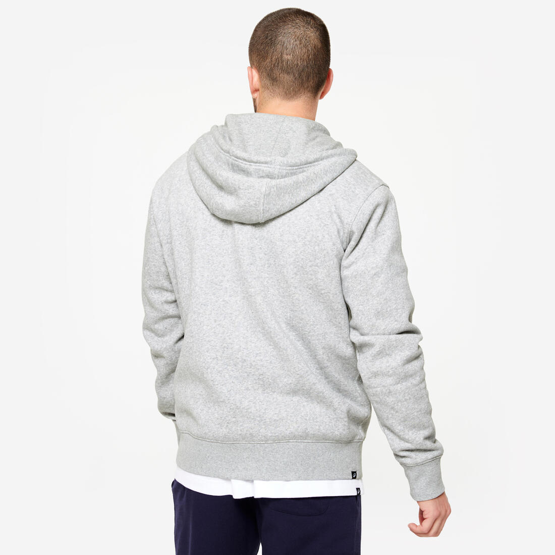 Sweat zippé à capuche de fitness en molleton homme