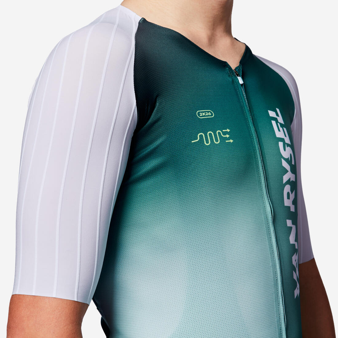 Maillot manches courtes de vélo de route aéro homme,  RCR-F vert