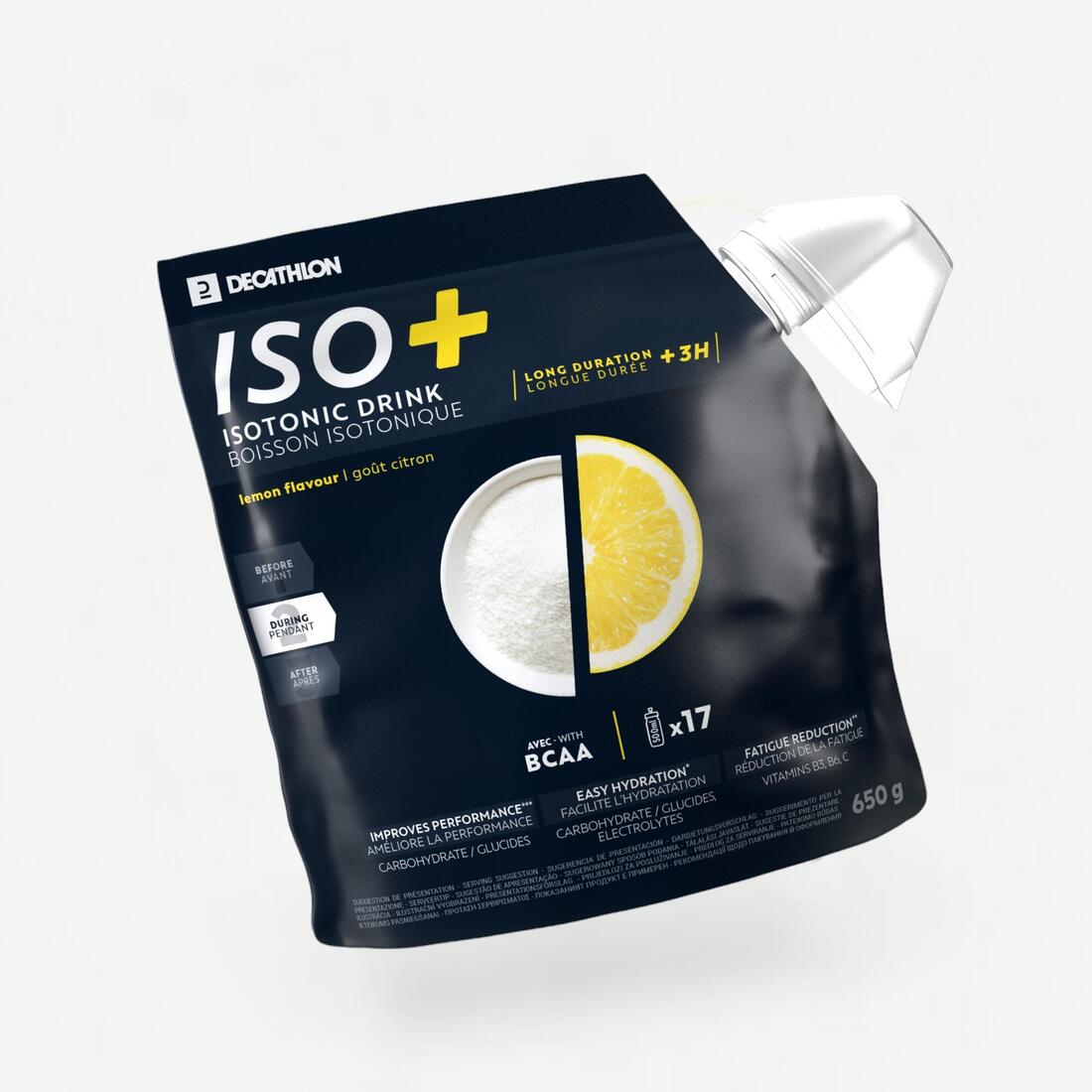 Boisson isotonique en poudre + de 3h fraise cerise, ISO+ 650g