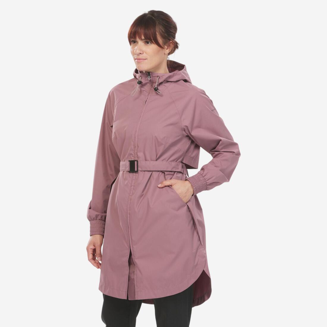 Veste de randonnée imperméable femme, Raincut Longue