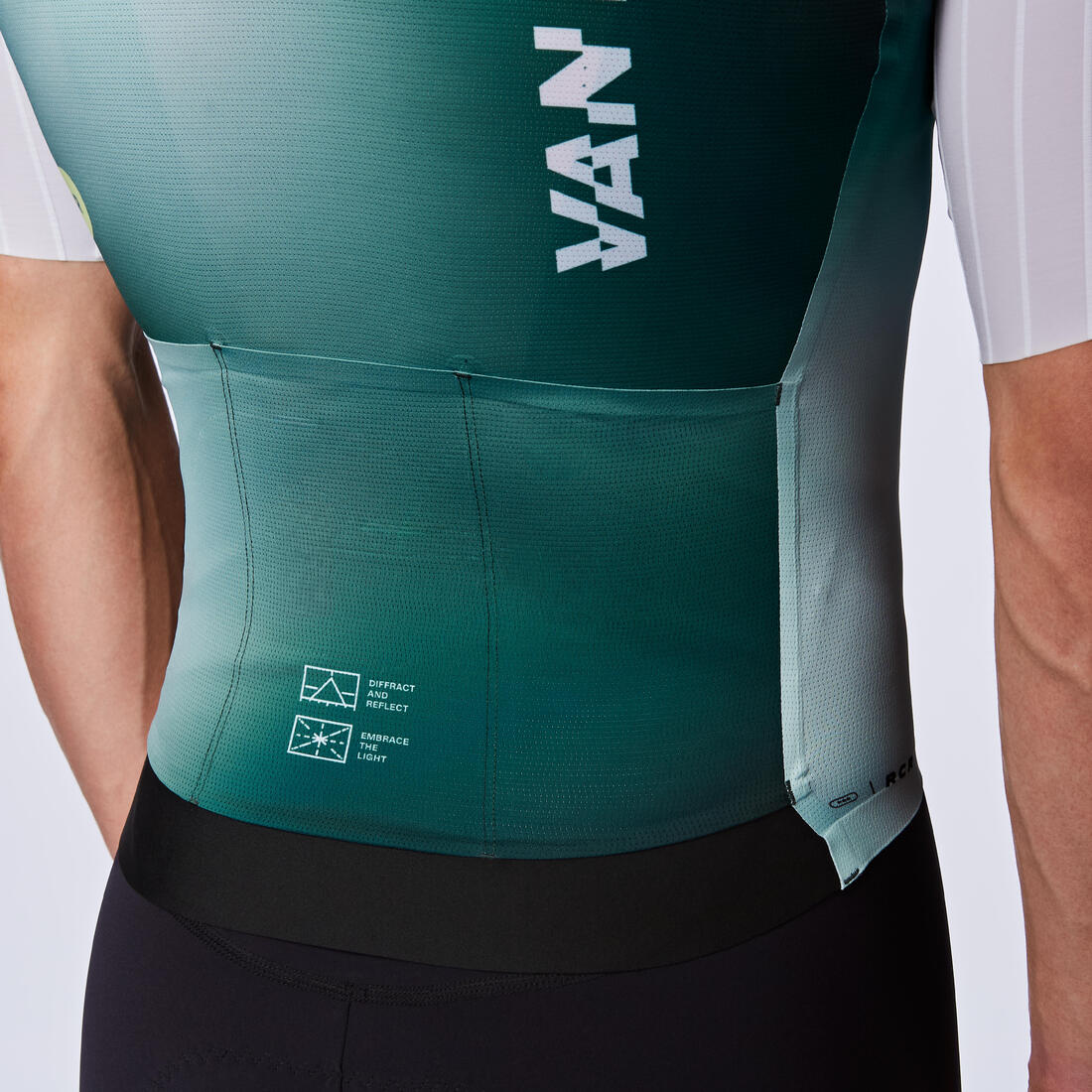 Maillot manches courtes de vélo de route aéro homme,  RCR-F vert