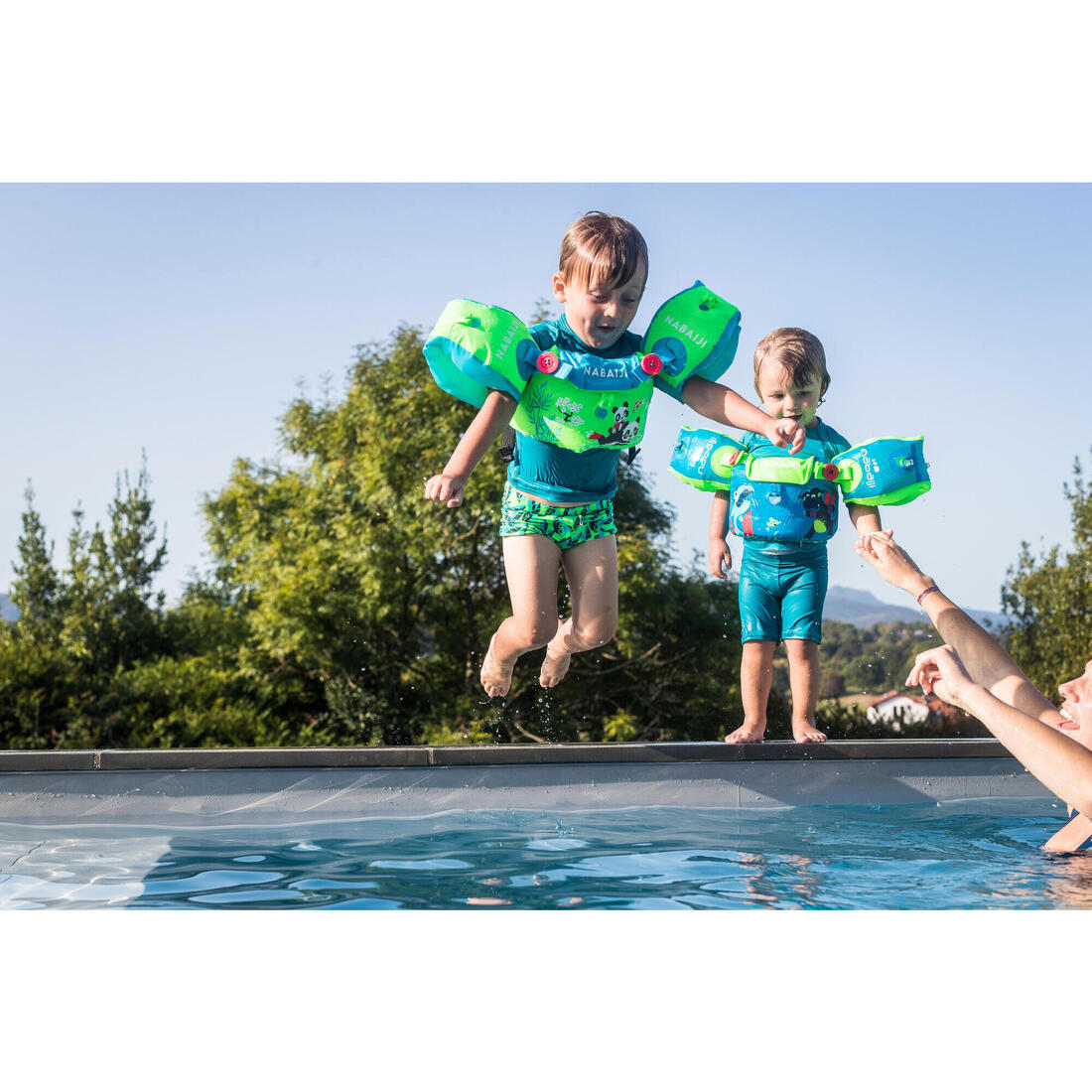 Brassards-ceinture piscine évolutif TISWIM enfant bleu "DRAGON"