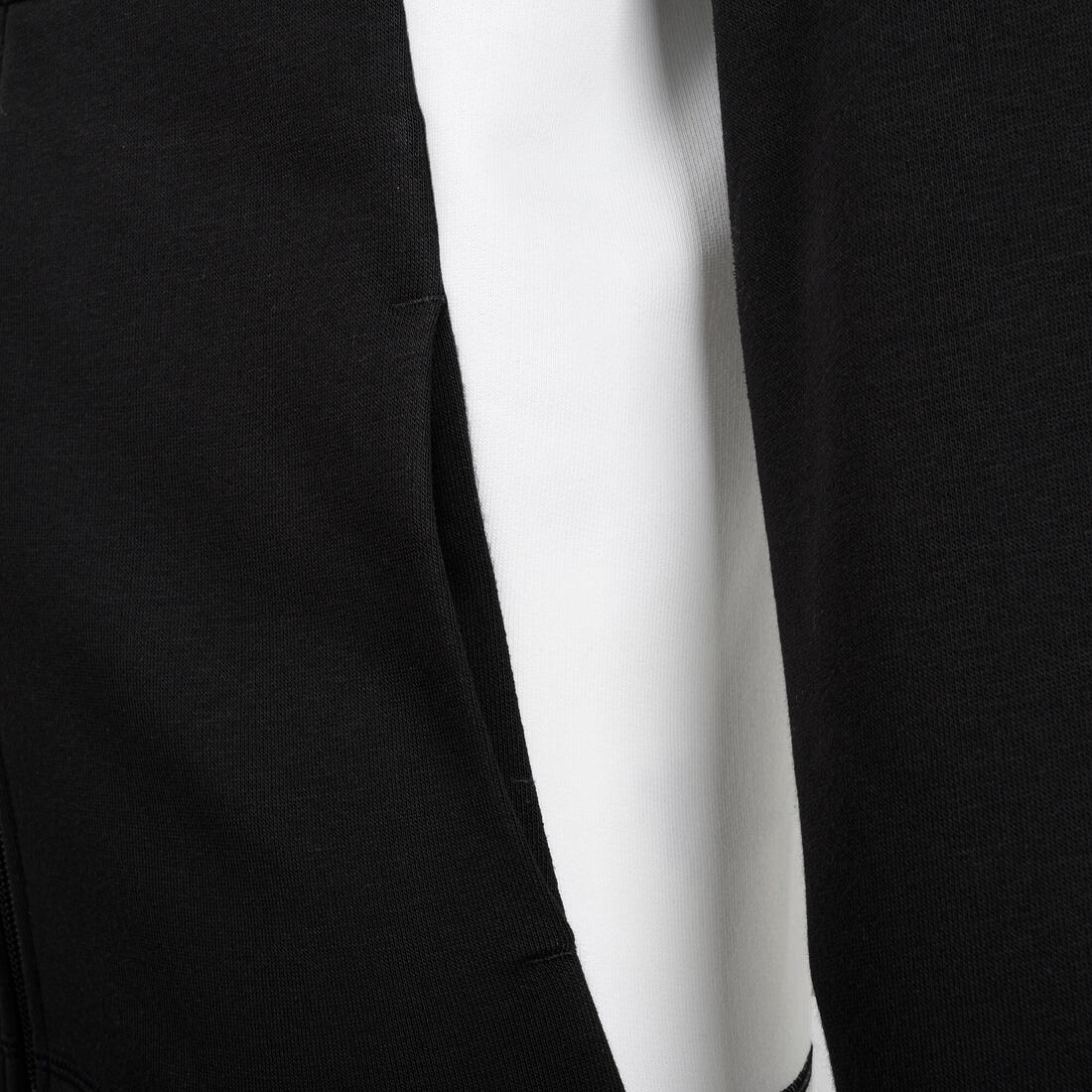 Veste zippée à capuche enfant, noir et blanc