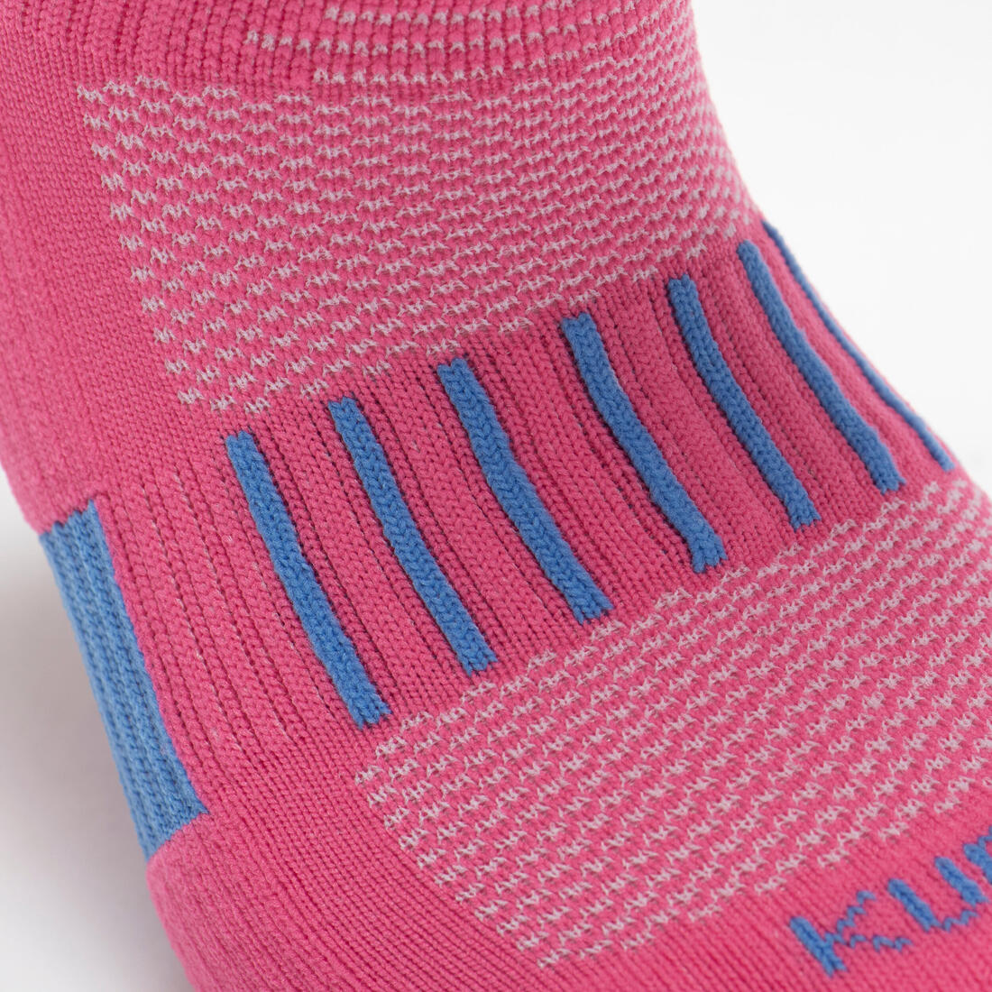 Lot X2 de chaussettes enfant AT 500 mid turquoise et rayées turquoises grises
