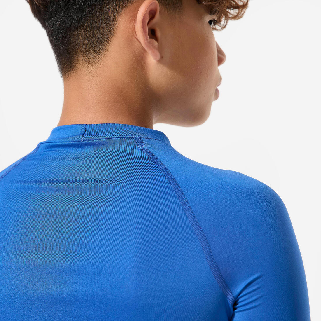 Top anti-uv surf manches longues enfant, 100 bleu
