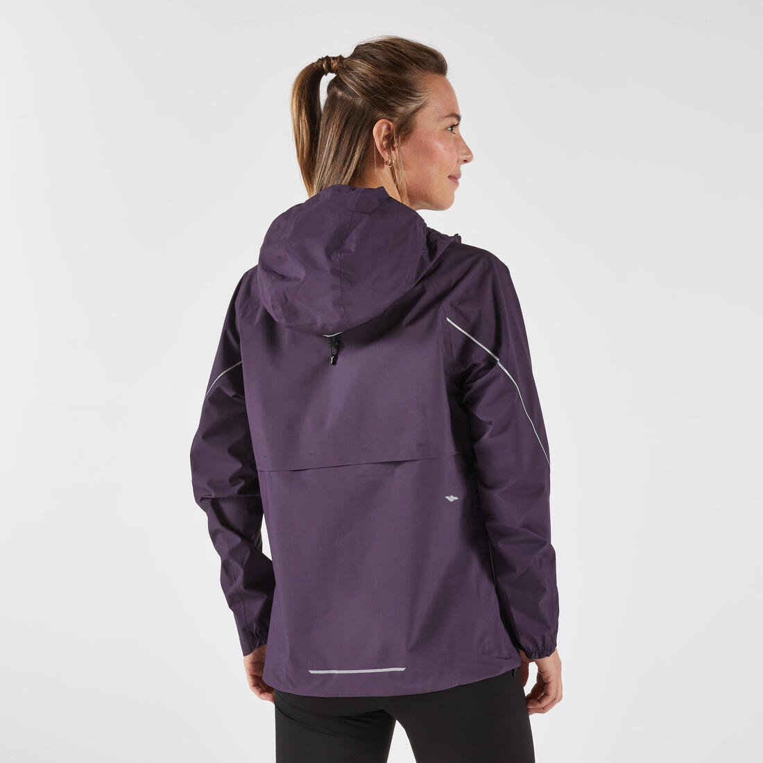 Veste running trail imperméable et respirante Femme, KIPRUN Run 500 aubergine
