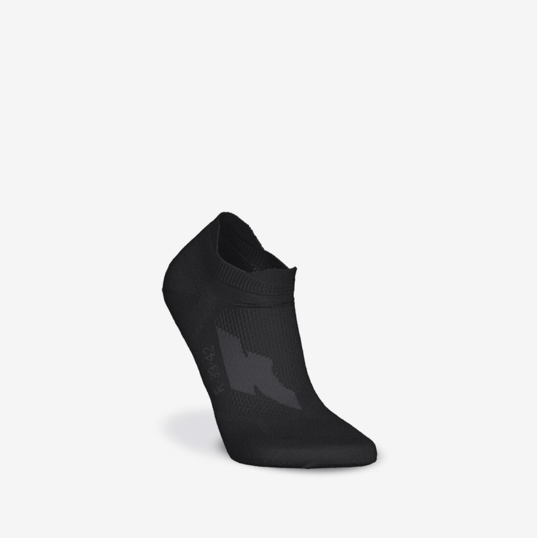 Lot de 2 paires de chaussettes de running junior, run500 noir