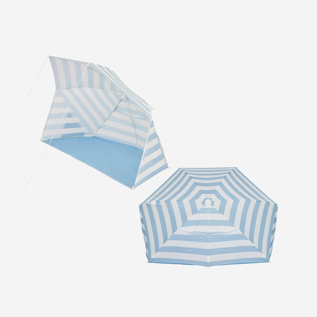 Parasol Abri plage solaire Iwiko 180 bleu jaune UPF50+ 3 places