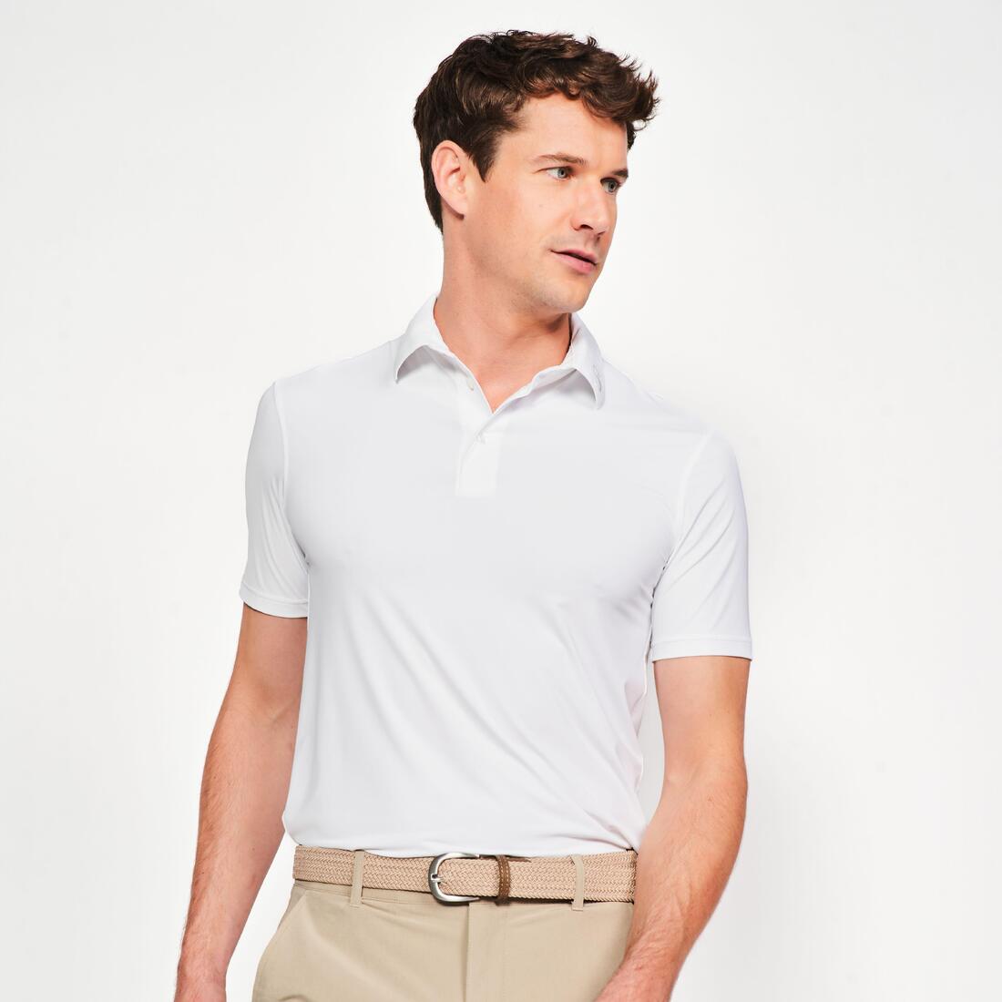 Polo de golf synthétique  respirant manches courtes homme, WW900 – blanc ultra
