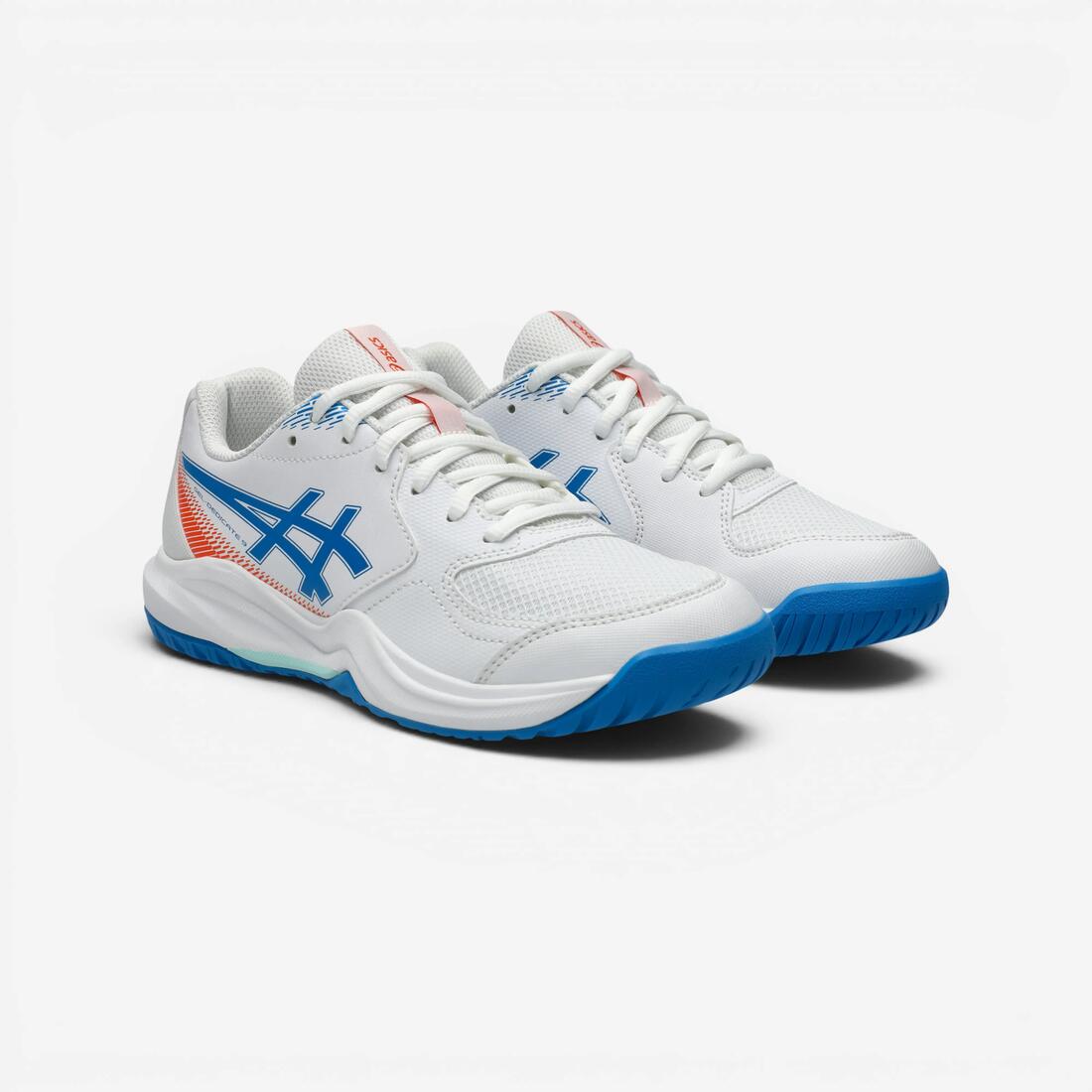 Chaussures de tennis multicourt à lacets enfant, Asics Gel Dedicate 9 GS blanc