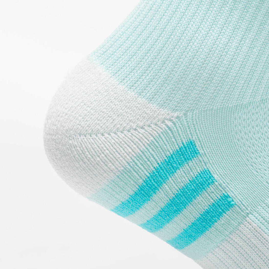 Lot X2 de chaussettes enfant AT 500 mid turquoise et rayées turquoises grises