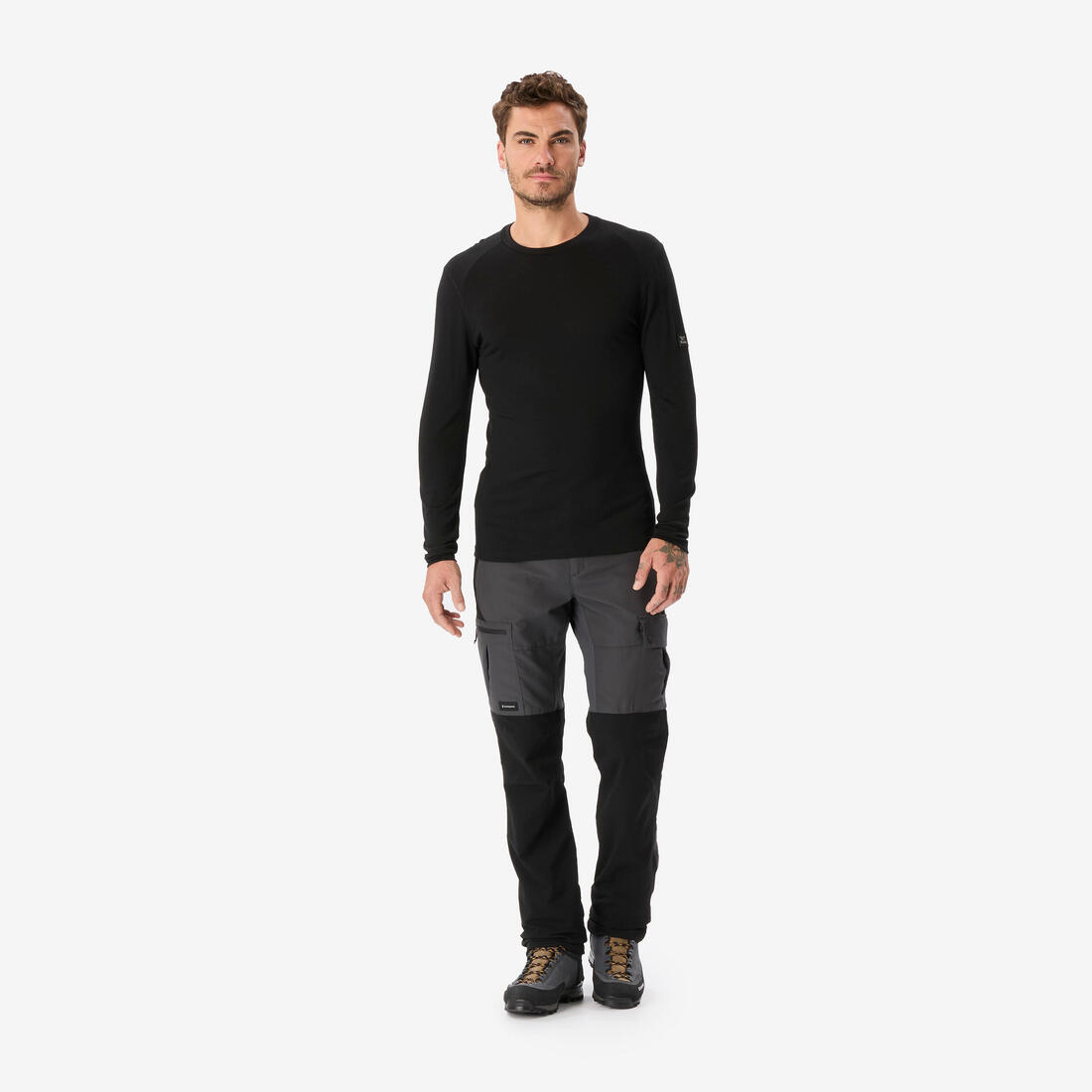 T-shirt 100% laine mérinos manche longue - mt500 - homme