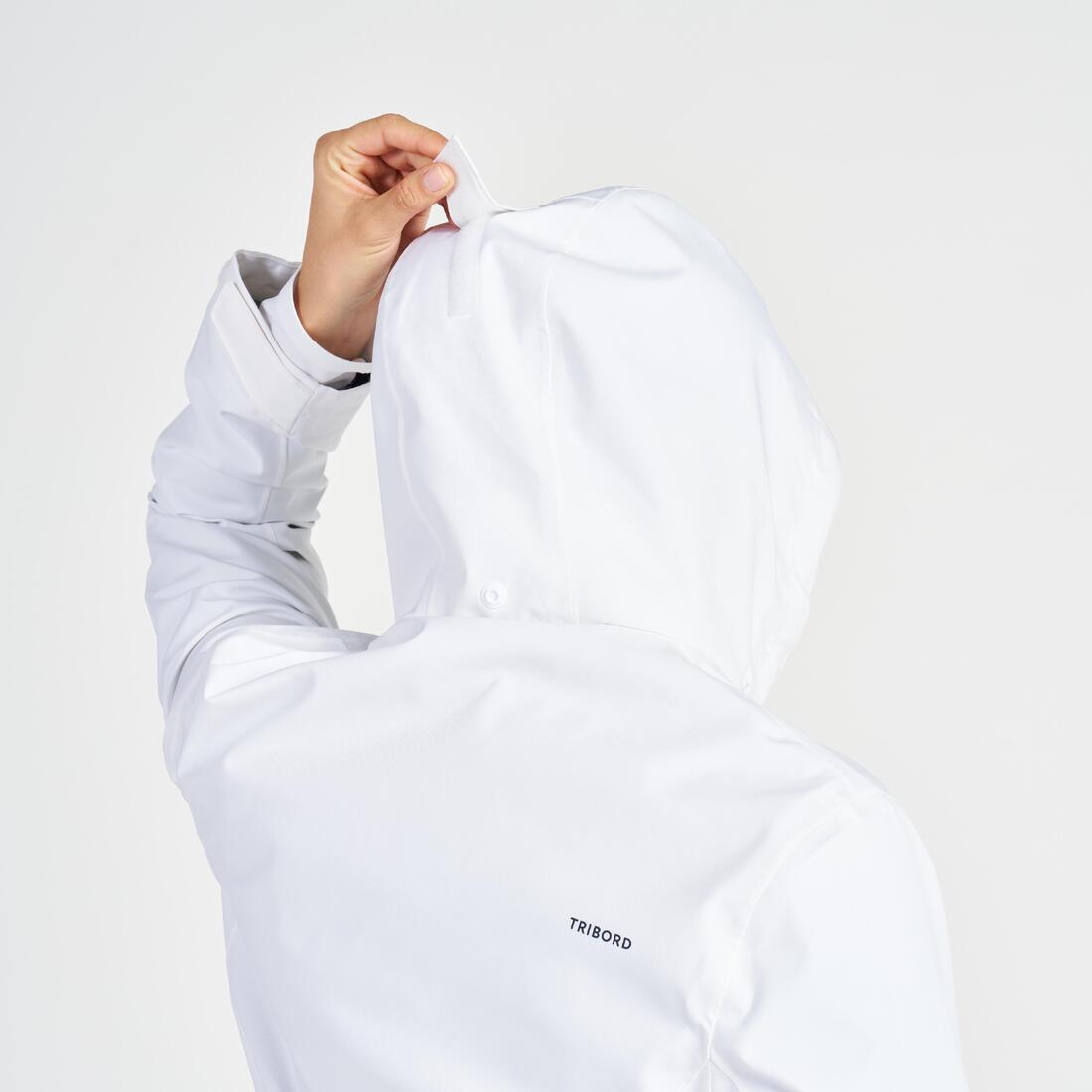 Veste imperméable coupe-vent de voile femme sailing 500 blanche