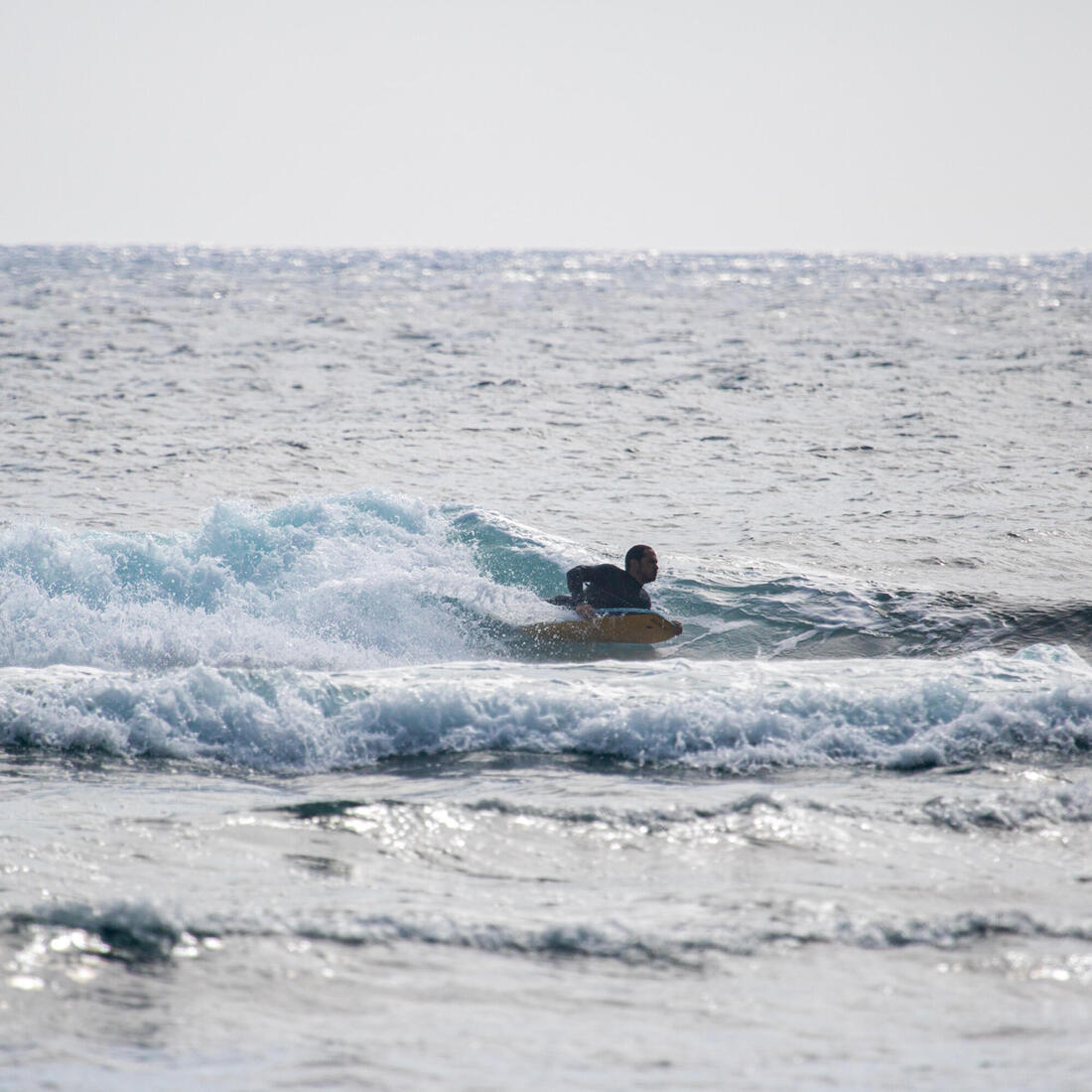 Bodyboard 500 bleu / orange avec leash