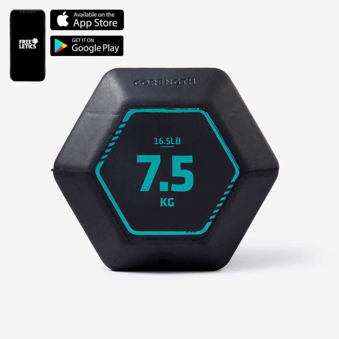 Haltère de cross training musculation 7,5kg, conçue à partir de fonte recyclée