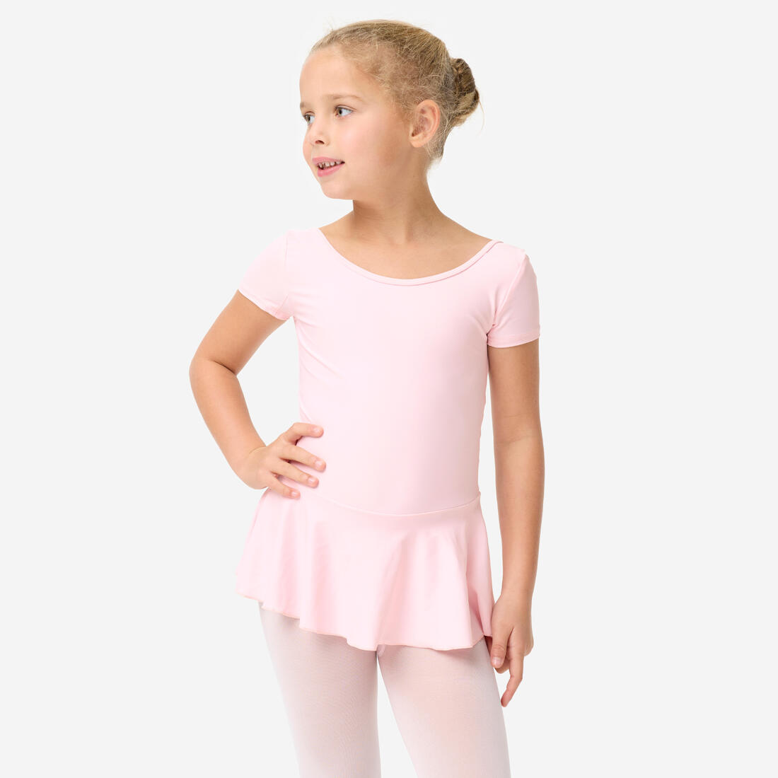 Tunique justaucorps à jupette de danse classique fille - rose