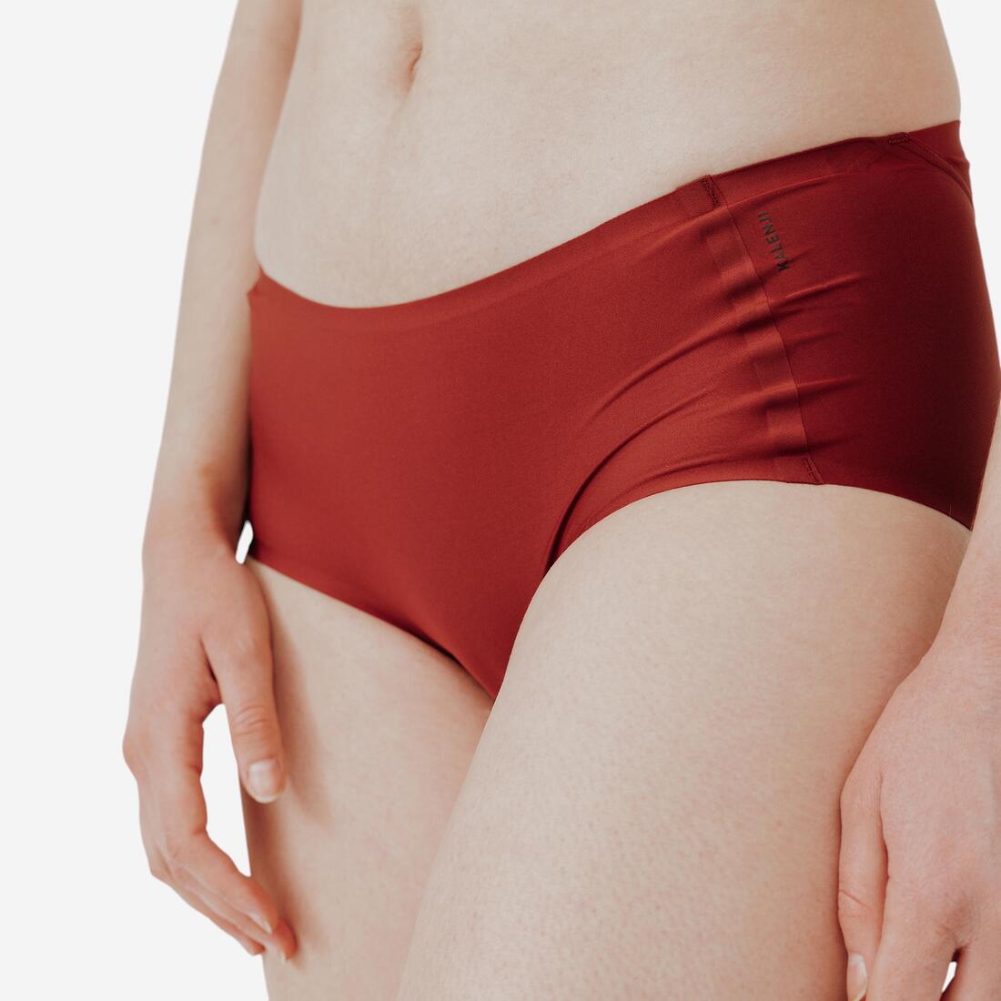 Boxer effet seonde peau Femme - Rouge acajou